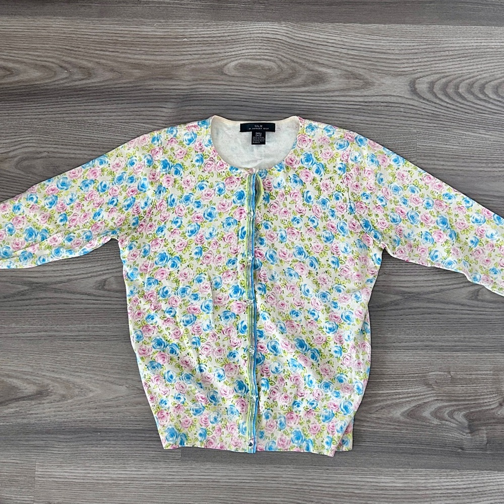 August Silk Floral Cardigan - Multicolor
